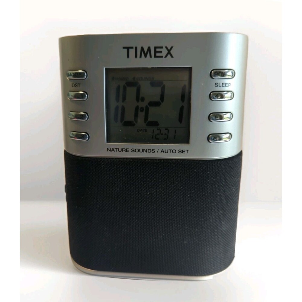 TIMEX Model T308S AM/FM Clock Radio With 4 Nature Sounds and Dual Alarm -Tested-